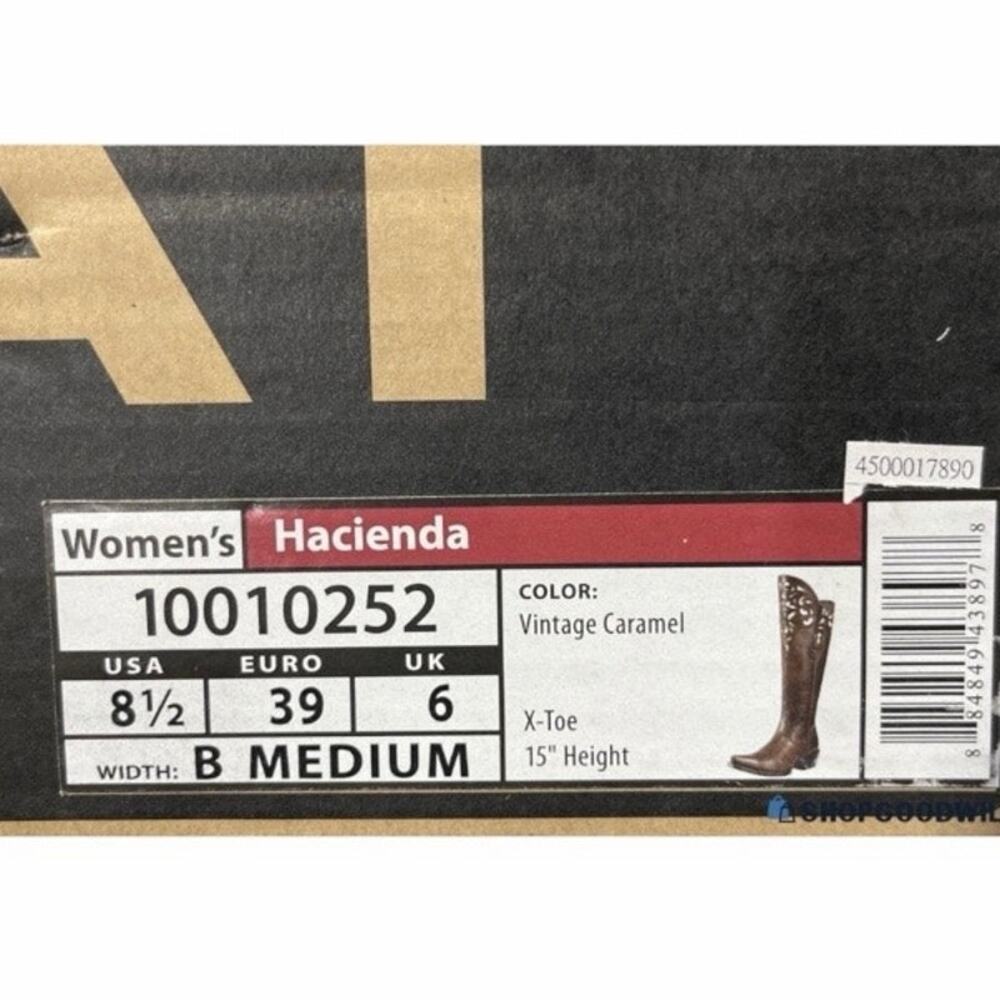 Ariat Women's Hacienda Vintage Caramel Western Boots - Picture 9 of 9
